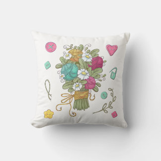 Blommig Sydd Bukett Söt Hantverk Kastkudde Kudde