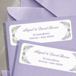 Blommig Syrlilja Lavendel Ram Returadress Etikett