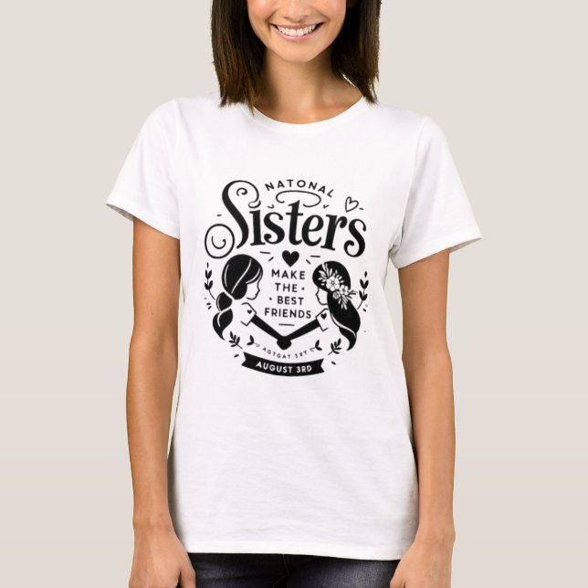Blommig systerlig kärlek Illustration – Mjuk paste T Shirt (Framsida)