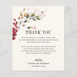 Blommig tackbröllopsfestkort