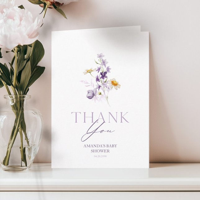 Blommig tackkort för baby shower inbjudan (Skapare uppladdad)