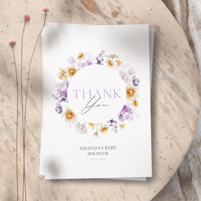 Blommig tackkort för baby shower inbjudningar (Skapare uppladdad)