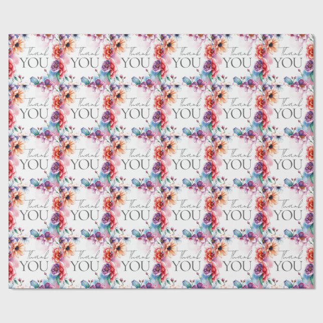 Blommig Tacksam Elegant Modern Enkel Modern Presentpapper (Platt)