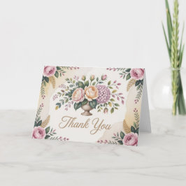 Blommig tacksamhetskort med akvarellkrans tack kort