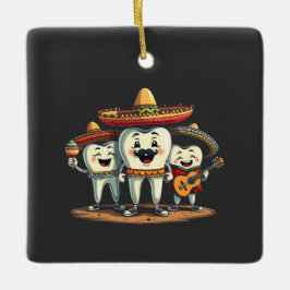 Blommig Tandläkare Tand Rolig Cinco De Mayo Julgransprydnad Keramik