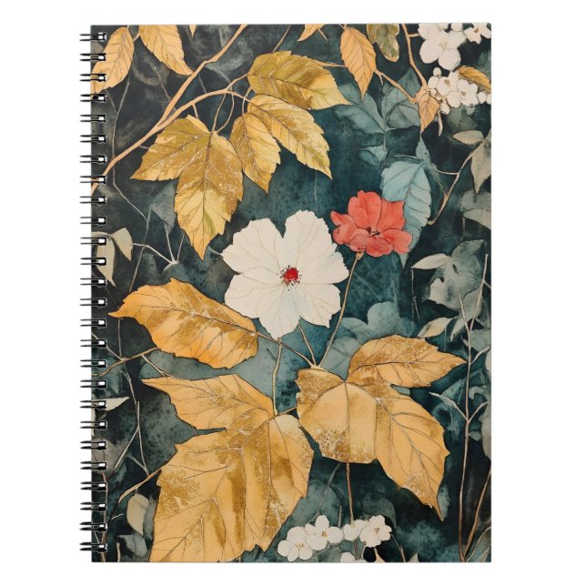 Blommig tapet, Botanisk blommönster  Anteckningsbok (Framsidan)