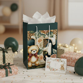 Blommig teddybjörn bokstaven F