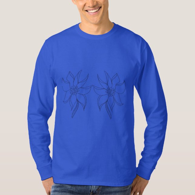 blommig tee, lång ärm, mjuk, bekväm t shirt (Framsida)