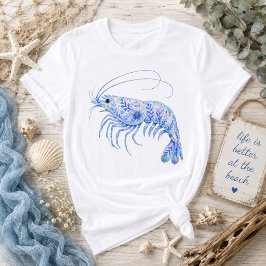 Blommig Tema Keramik Konst Räkor T Shirt