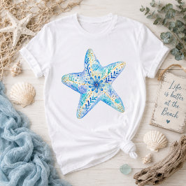 Blommig Tema Keramik Konst Sjöstjärna T Shirt
