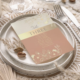 Blommig Terrakotta Bröllopsplatskarta