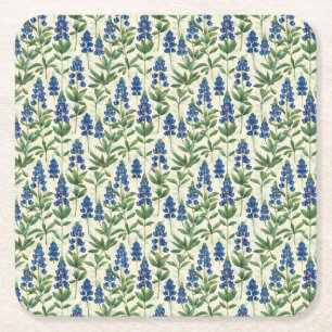 Blommig Texas Bluebonnet Pappersunderlägg Lupin Fe Underlägg Papper Kvadrat