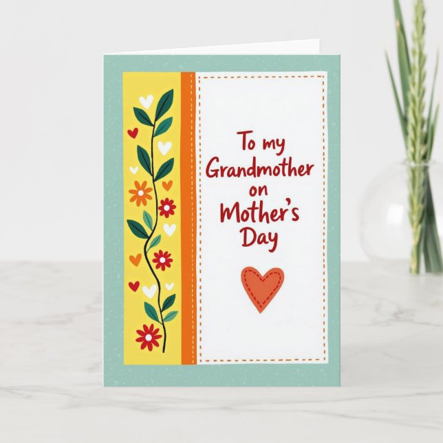 Blommig till min mormor/morfar kort (Framsida)