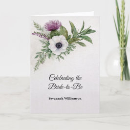 Blommig Tistel Bröllopsdusch Kort