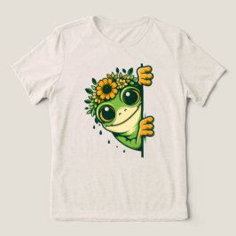 Blommig Tittande Groda Dam Natur T‑Shirt T Shirt