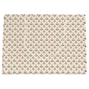 Blommig totebaddesign med beige bakgrund