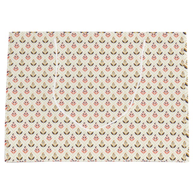 Blommig totebaddesign med beige bakgrund  (Framsidan)
