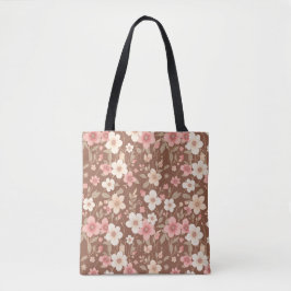 Blommig Totebag - Över Axeln Tygkasse