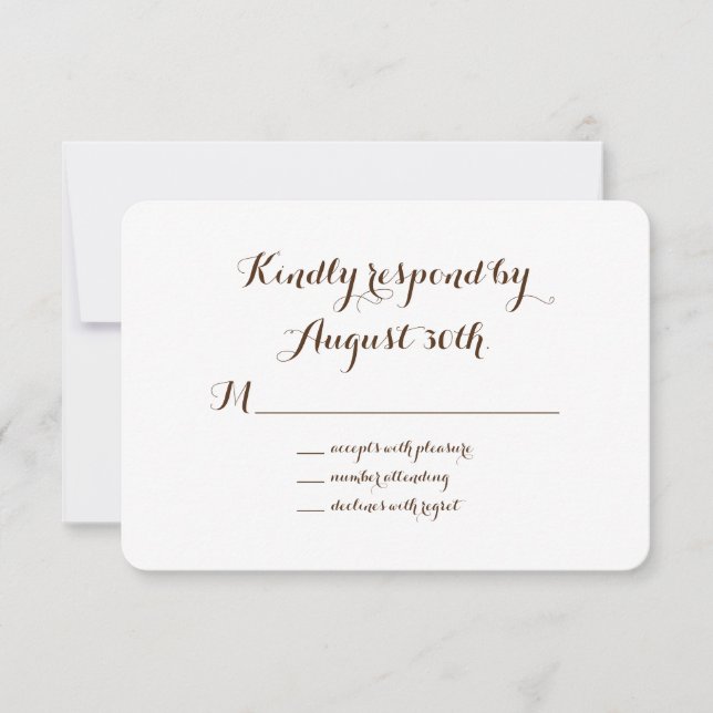 Blommig & Trä RSVP OSA Kort (Framsida)
