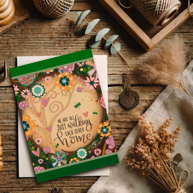 Blommig Träd Promenerar Varandra Hem Citat Kort (Skapare uppladdad)