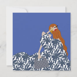Blommig trädgårdsfest Fashion Illustration Konstko Inbjudningar