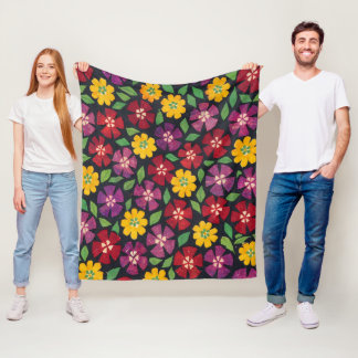 Blommig trädgårdsmönster fleecefilt