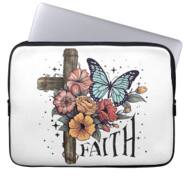 Blommig Tros Kors Laptop Fodral