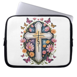 Blommig Tros Kors Laptop Fodral
