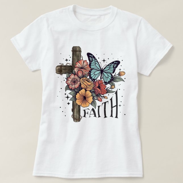 Blommig Troskors T Shirt (Design framsida)