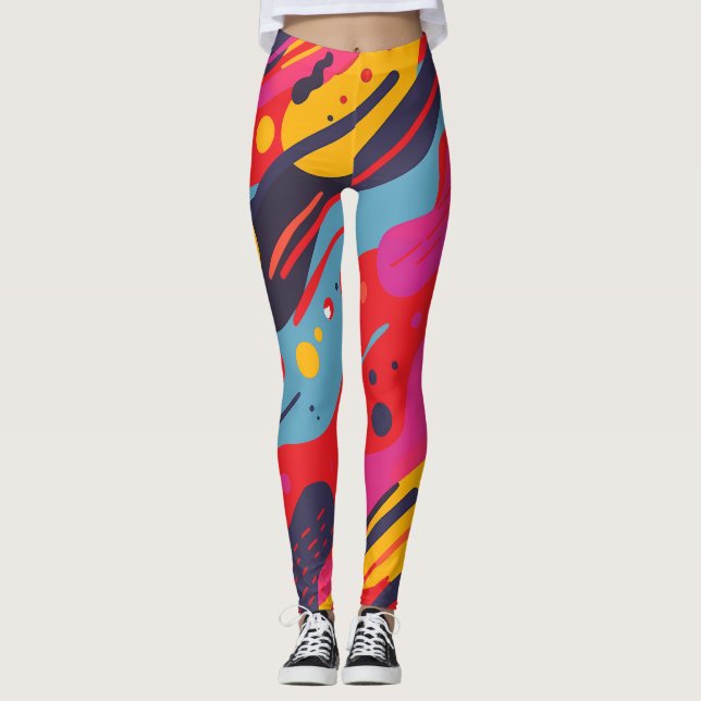 Blommig tryckt legging (Framsida)