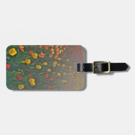 Blommig Tulpan Bagage Tag Bagagebricka