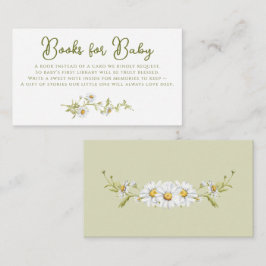 Blommig Tusenskön Botanisk Bebis-babyshower-böcker Tilläggskort