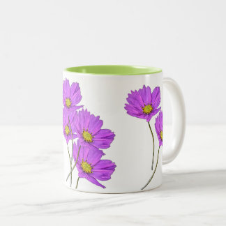 Blommig Två Lila Cosmos Två-Tonad Mugg