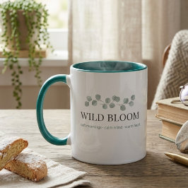 Blommig Tvåtons Kaffe Mugg – Estetisk Botanisk