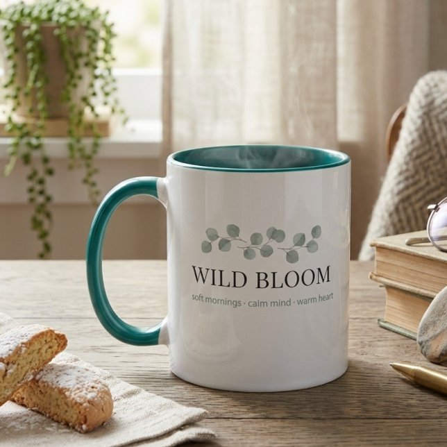 Blommig Tvåtons Kaffe Mugg – Estetisk Botanisk (Skapare uppladdad)
