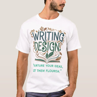 Blommig typografi skrivande & kreativitet anteckni t shirt
