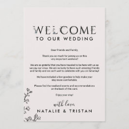 Blommig typografi Välkomstbrev & Resplan Program