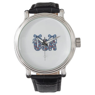 Blommig USA-båge Patriotisk Vektordesign_1 Armbandsur