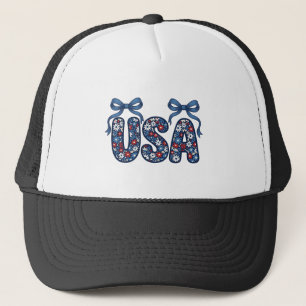 Blommig USA-båge Patriotisk Vektordesign_1 Keps