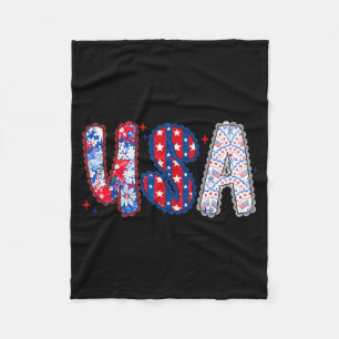 Blommig USA Coquette-slöja Preppy 4 juli Fleecefilt