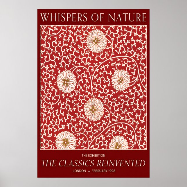 Blommig utställningskonsttryck Crimson & Sage Poster (Framsidan)