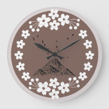 Blommig Väggurklocka för Berg | Elegant Minimal He