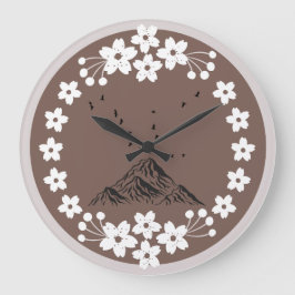 Blommig Väggurklocka för Berg | Elegant Minimal He Stor Klocka