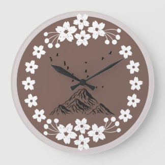 Blommig Väggurklocka för Berg | Elegant Minimal He Stor Klocka