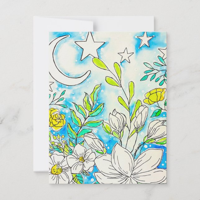 Blommig Välkomstkort Julkort (Framsida)