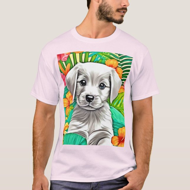 Blommig Valkonst T Shirt (Framsida)