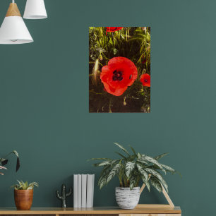 Blommig Vallmodrömmer – Botanisk Fantasykonst Poster