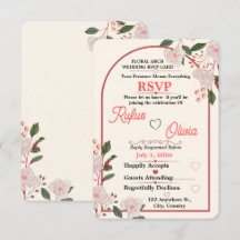 Blommig valvig bröllops-RSVP-inbjudan
