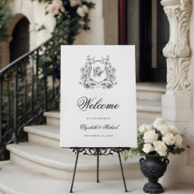 Blommig vapensköldsmonogram Elegant bröllskapsvälk