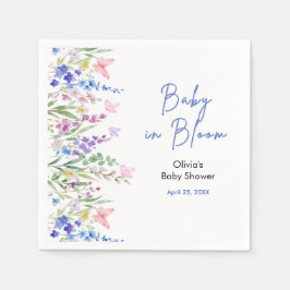 Blommig vår Baby i blom Baby Shower   Pappersservett